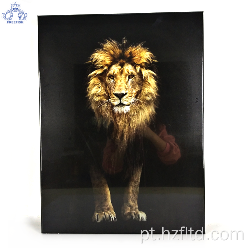 Arte de parede em tela de impressão de leão de cristal
